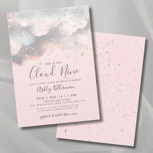 Invitation Pink Elle est sur Cloud Neuf Baby shower