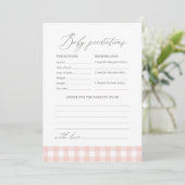 Invitation Pink En vichy Baby shower Prédictions et conseils (Debout devant)