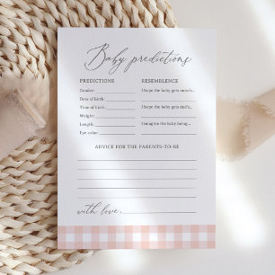 Invitation Pink En vichy Baby shower Prédictions et conseils