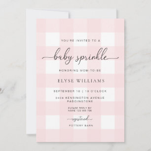 Invitation Pink En vichy Baby Sprinkel