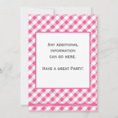 Invitation Pink En vichy Cowgirl Bachelorette Party Invitatio (Dos)