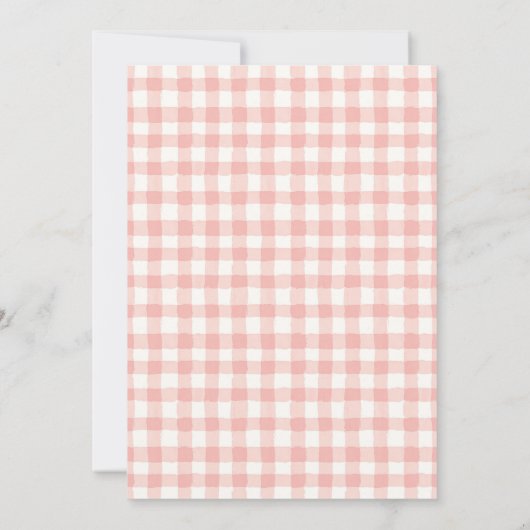 Invitation Pink En vichy Little Citrouille 1er anniversaire (Dos)