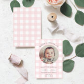 Invitation Pink En vichy Photo Anniversaire