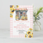 Invitation Pink En vichy Sunflower Elle est hors du marché (Debout devant)