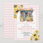 Invitation Pink En vichy Sunflower Elle est hors du marché (Devant / Derrière)