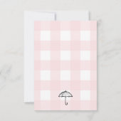 Invitation Pink En vichy Umrella Books Demande Insérer une ca (Dos)