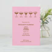 Invitation Pink Espresso Martini Bachelorette w/QR Code (Debout devant)