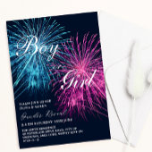 Invitation Pink et Blue Firework Firecracker Sexe Reveillez