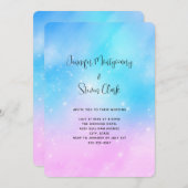 Invitation Pink et Blue Pastel Gradient Sky Mariage (Devant / Derrière)