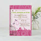 Invitation PINK et Brown Inséparables de céréales à pomme ver (Debout devant)