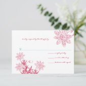 Invitation Pink et Mint Gerber Daisy Wedding invite (Debout devant)
