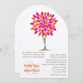 Invitation Pink et Orange Chrysanthemum Fairytale Forest (Devant / Derrière)