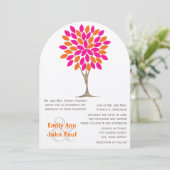 Invitation Pink et Orange Chrysanthemum Fairytale Forest (Debout devant)