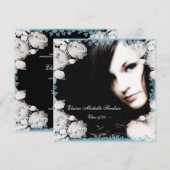 Invitation Pink et Turquoise Blue Girls Diplôme de Photo (Devant / Derrière)