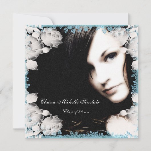 Invitation Pink et Turquoise Blue Girls Diplôme de Photo (Devant)