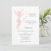 Invitation Pink Fairy Baby Girl Baby Shower (Debout devant)