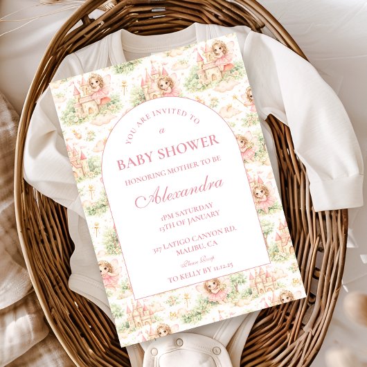 Invitation Pink Fairy Garden Baby Shower