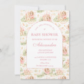 Invitation Pink Fairy Garden Baby Shower (Devant)