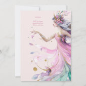 Invitation Pink Fairy Tale Princesse Rose Baby shower filles (Dos)