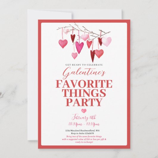 Invitation Pink Favori Thing Valentine's Party (Devant)