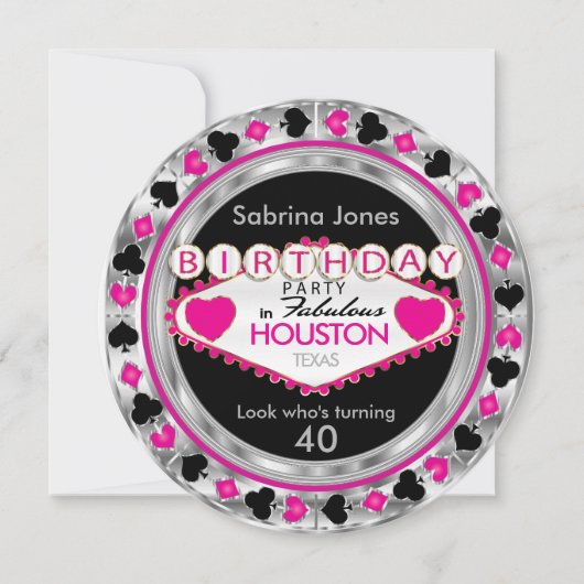 Invitation Pink fête du 00e anniversaire - do-it-yourself Vil (Devant)