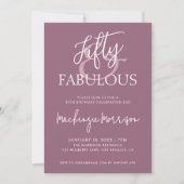 Invitation Pink Fifty and Fabulous Script Birthday Party (Devant)