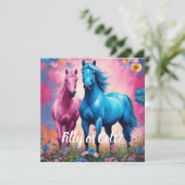 Invitation Pink Filly & Colt Bleu Style occidental Révélation (Debout devant)