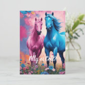 Invitation Pink Filly & Colt Bleu Style occidental Révélation (Debout devant)