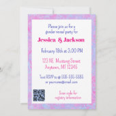 Invitation Pink Filly & Colt Bleu Style occidental Révélation (Dos)