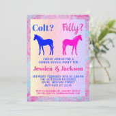 Invitation Pink Filly & Colt Bleu Style occidental Révélation (Debout devant)