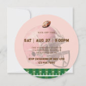 INVITATION PINK FIRST YEAR DOWN FOOTBALL 1ST BIRTHDAY THEME (Dos)