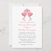 Invitation Pink Flamingo Hawaiian Tropical Beach Wedding (Devant)