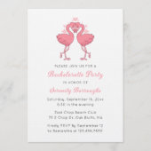 Invitation Pink Flamingo Tropical Beach Bachelorette Party (Devant)