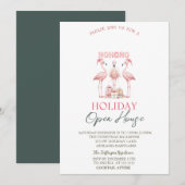 Invitation Pink Flamingos Présente la Maison Ouverte de Fêtes (Devant / Derrière)