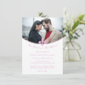 Invitation Pink Fleur de Lis - Répétition Photo Dîner Invitat (Debout devant)