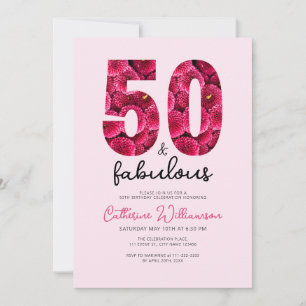 Invitation Pink Floral 50 et fabuleuse fête d'anniversaire