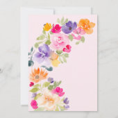 Invitation Pink Floral Amour en fleur d'été nuptiale douche (Dos)
