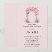 Invitation Pink Floral Arch Church Mariage Couples Douche (Devant / Derrière)