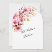 Invitation Pink Floral Arch Elégance 100e fête d'anniversaire (Dos)