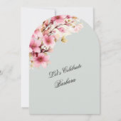 Invitation Pink Floral Arch Elégance 60e fête d'anniversaire (Dos)