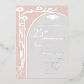 Invitation Pink Floral Art Nouveau Foil (Recto)