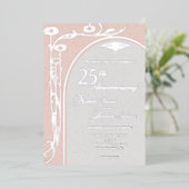 Invitation Pink Floral Art Nouveau Foil (Debout devant)