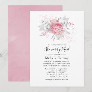 Invitation Pink Floral Baby ou Fête des mariées par la poste