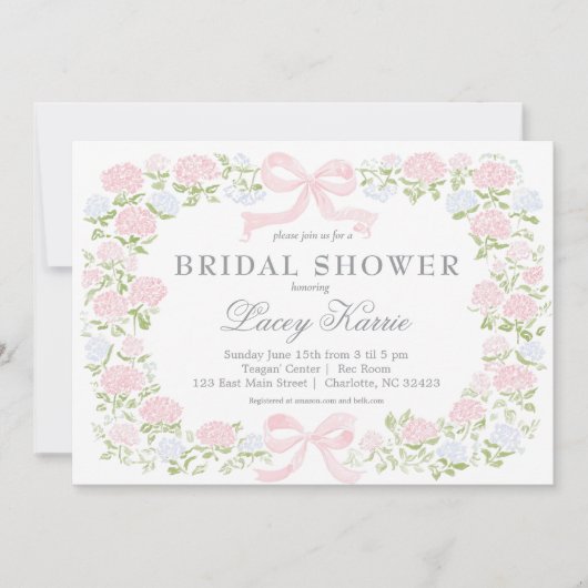 Invitation Pink Floral Baby Shower Invitation,  (Devant)