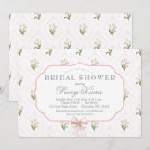 Invitation Pink Floral Baby Shower Invitation, (Devant / Derrière)