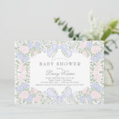 Invitation Pink Floral Baby Shower Invitation,  (Debout devant)