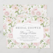 Invitation Pink Floral Baby Shower Invitation, (Devant / Derrière)