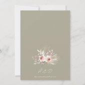 Invitation PInk Floral Boho Rustic Mariage (Dos)