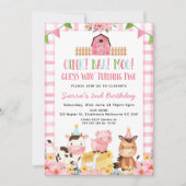 Invitation Pink Floral Bund Farm 2e anniversaire (Devant)