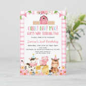 Invitation Pink Floral Bund Farm 2e anniversaire (Debout devant)
